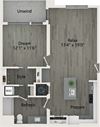 1 Bed Bath Floor Plan 1 Bed Bath Floor Plan at The Charles Apartments , Destin, 32541